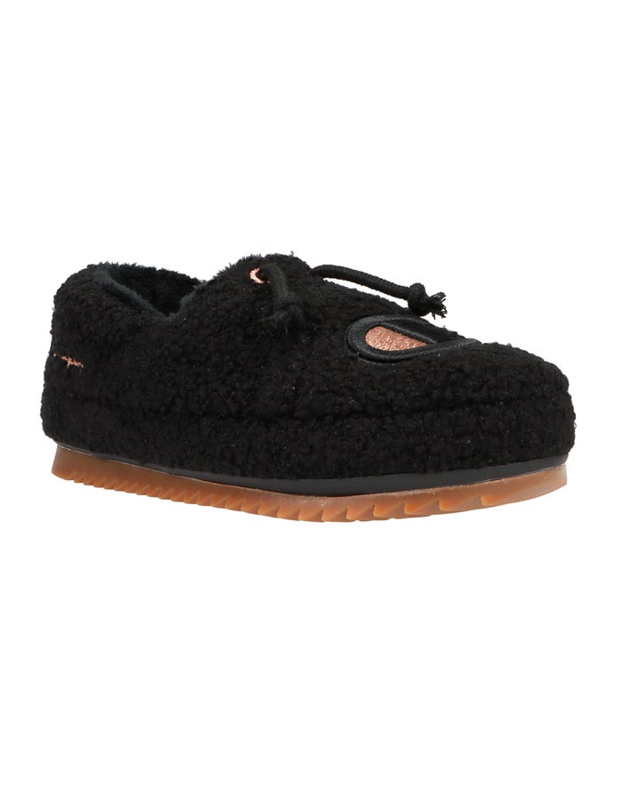 Champion Womens Slippers NZ - University Cozy High Pile Black ( 1478-DVNGW )